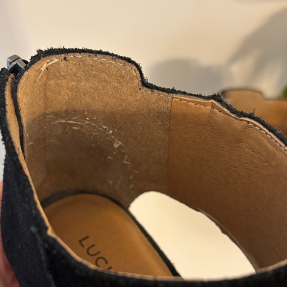 Lucky Brand Black Peep-Toe Ankle Booties - Picture 3 of 4